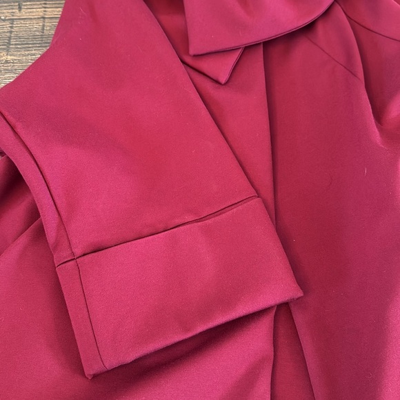 Joseph Ribkoff Classic Cocoon Coat Style 153302 Burgundy Size 8 - Picture 6 of 7